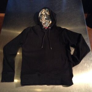 ANGLERO Black Pullover Hoodie Sweatshirt Women's Small 100% Cotton Made in Peru